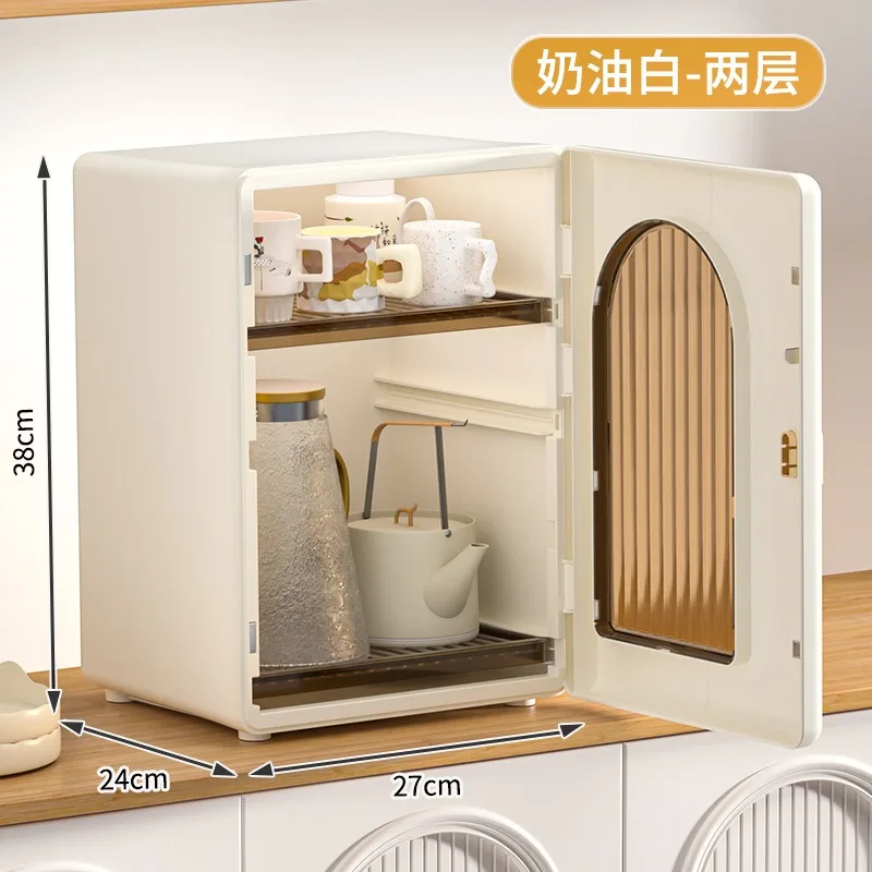 

Cup Storage Shelf Water Cup Tea Cup Shelf Kitchen Countertop Storage Cabinet Mug Tableware Dust Storage Box