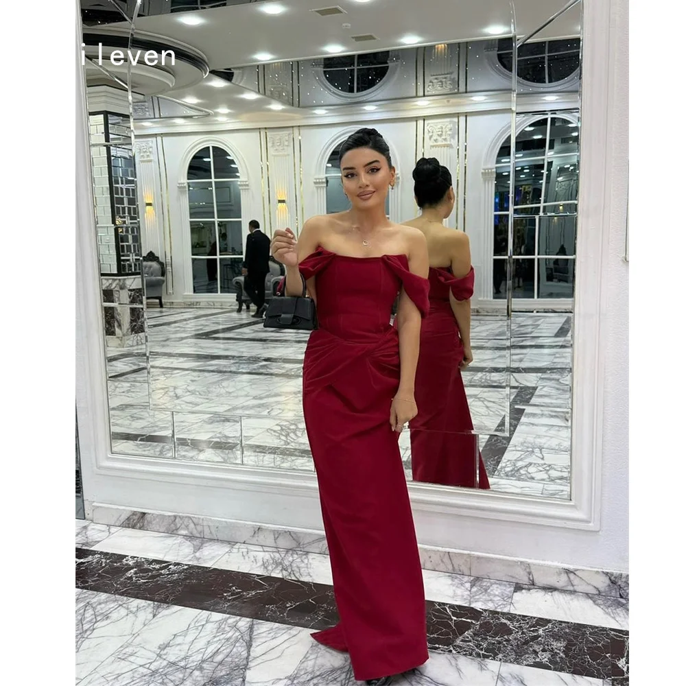 

Smileven Luxury Red Mermaid Prom Dress Off The Shoulder Party Gowns Criss Cross Embroidery Occassion Dress Customized 2026