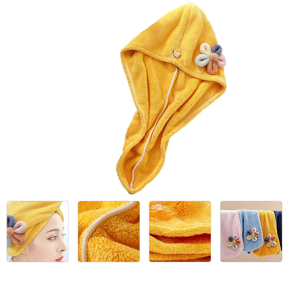 1 قطعة قبعة الشعر التجفيف السريع المرجان الصوف منشفة استحمام لينة ماصة غطاء تجفيف الشعر للمنزل سبا السفر إزالة ماكياج #3