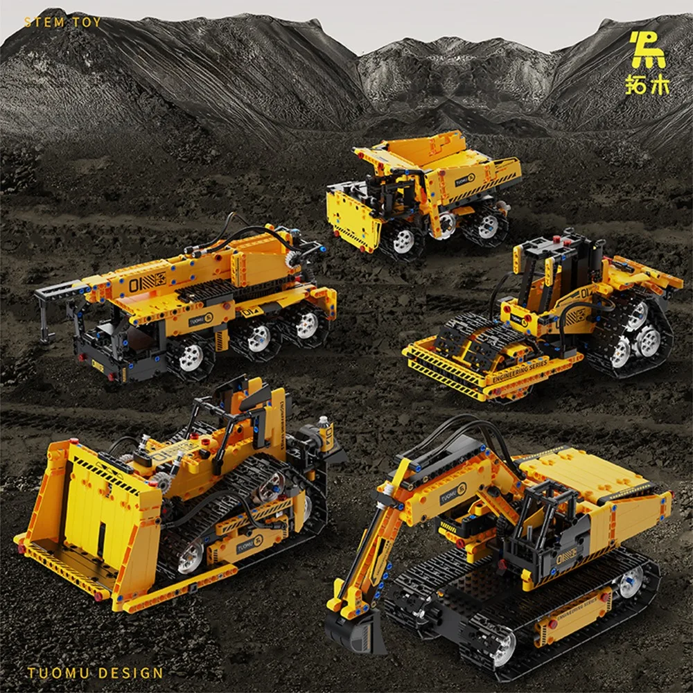 T2012 535PCS 5-in-1 Transformatie Programmering Techniek Voertuig Robot STEM Speelgoed met afstandsbediening