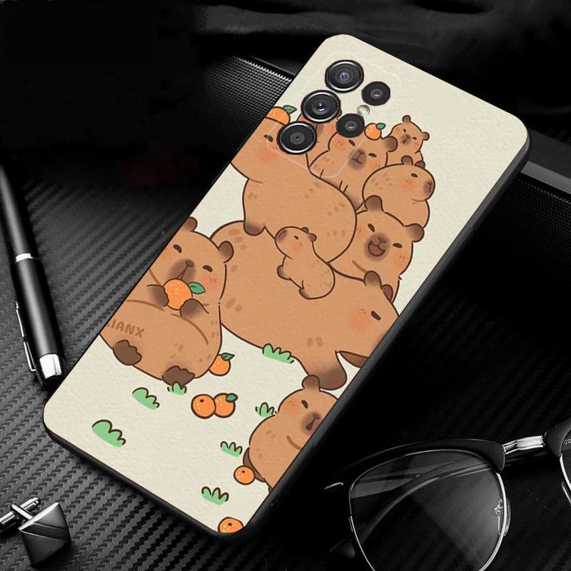 เคสโทรศัพท์การ์ตูนน่ารักลายการ์ตูน capybara รูปสัตว์สำหรับ Samsung S24 S23 S21 S20 S21 S22 S20เป็นพิเศษ S10E S20 FE S24 Plus