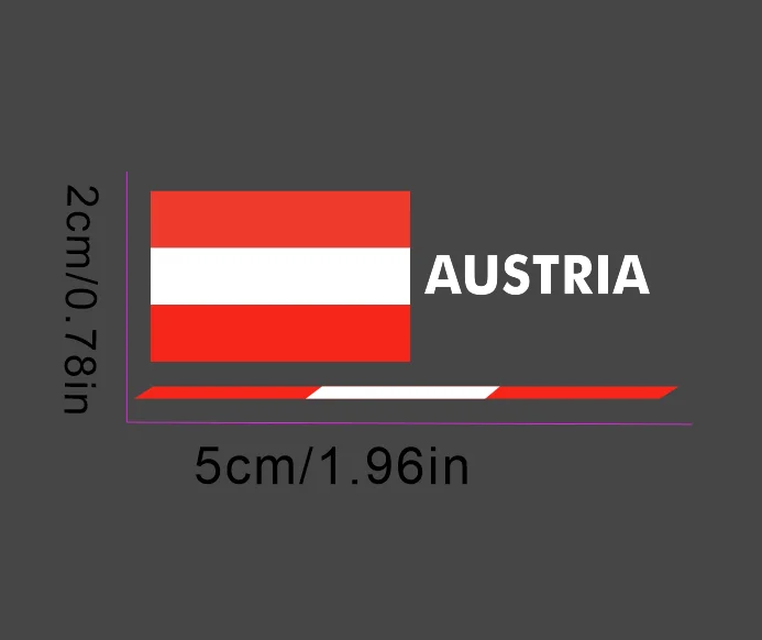 2-Pack Austrian Flag Style Car Stickers, Car Emblem Decoration, Waterproof Vinyl Decals Suitable for All Car Models