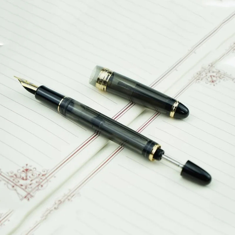 

A+ Yongsheng 699 Vacuum Fountain Pen Transprent Gray Solid Section EF/F/M/Bent Nib