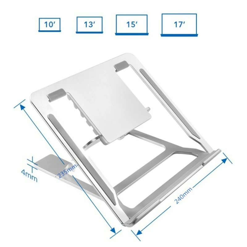 노트북 컴퓨터 스탠드, 6 단 속도 조절 높이 냉각 베이스, 데스크탑 태블릿 스탠드, 컴퓨터 라이저용 미끄럼 방지 베이스