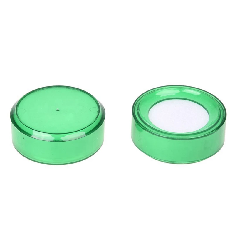 RISE-Green Plastic 7Cm Dia Sponge Finger Wet Money Cashier 4 Pcs