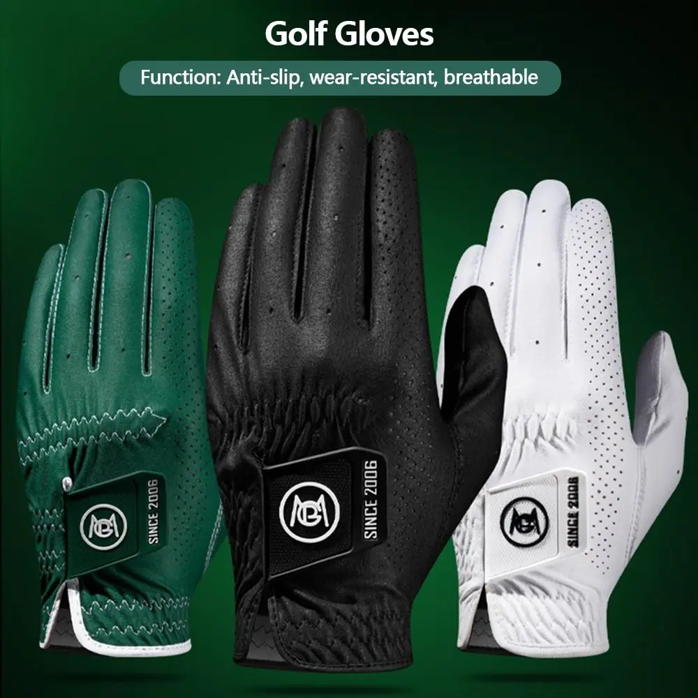 

1pc Stylish Left Hand Men's Golf Gloves Breathable Anti-slip Antiskid Gloves Soft Enhanced Grip Golf Accessories for All Weather