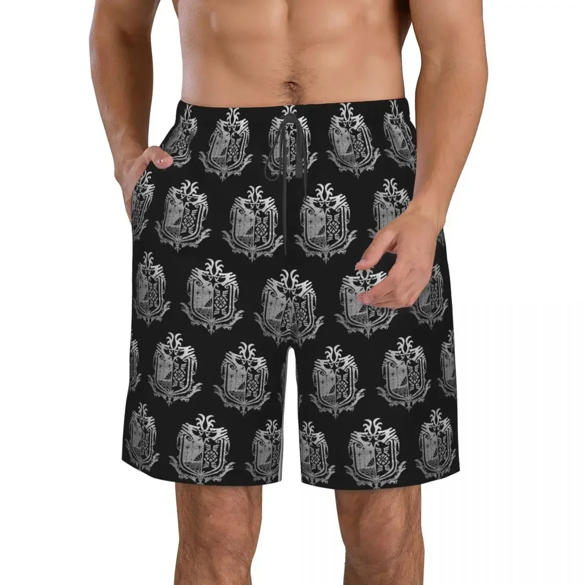 Monster Hunter World Trunks Beach Board Shorts Casual Quick Dry Swim Summer Men Pants