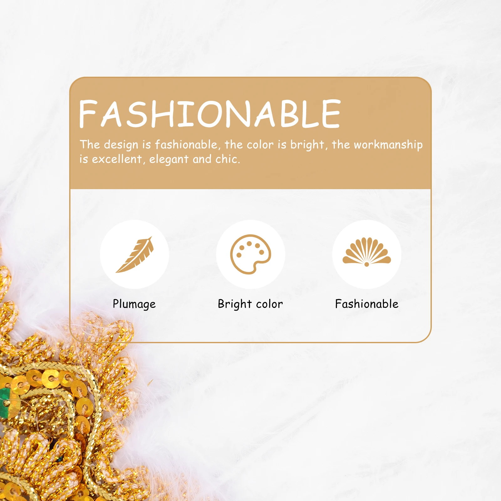 

Bridal Plumage Fan Wedding Decorative Handheld Stage Show Party Prop Special Gift for Yourself Friends Relatives Elegant Chic