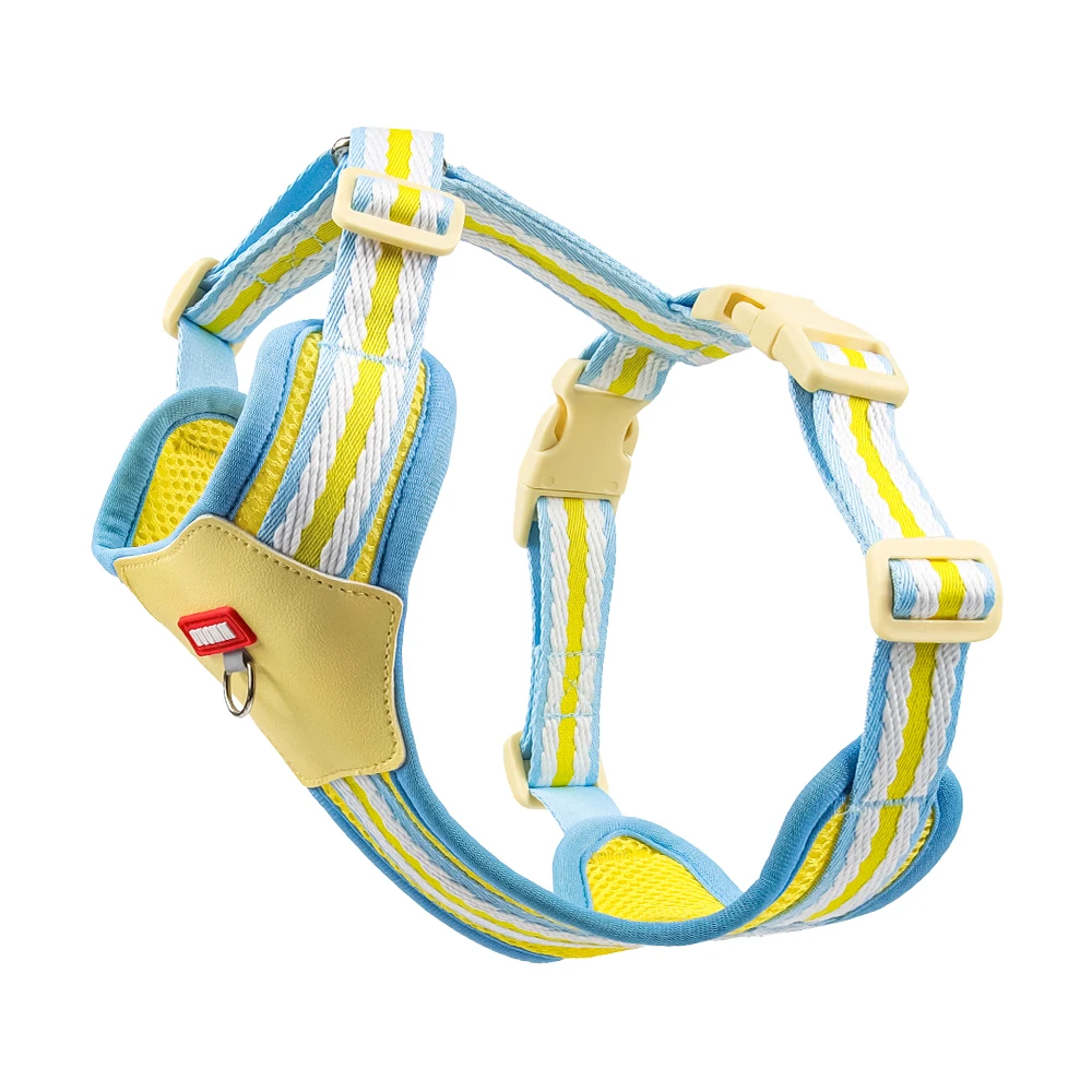 Color Block Harness For Small Dogs Breathable Mesh Pet Walking Lead_voghion.com