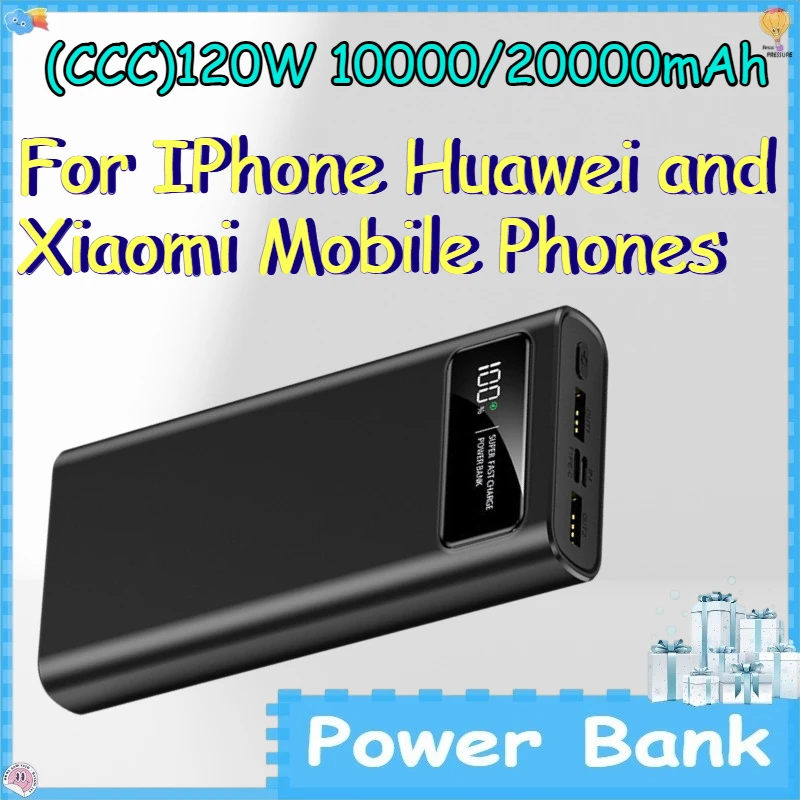 

(CCC)120W 10000/20000mAh Power Bank for IPhone Huawei and Xiaomi Mobile Phones Universal Mobile PowerBank for Mobile Phones