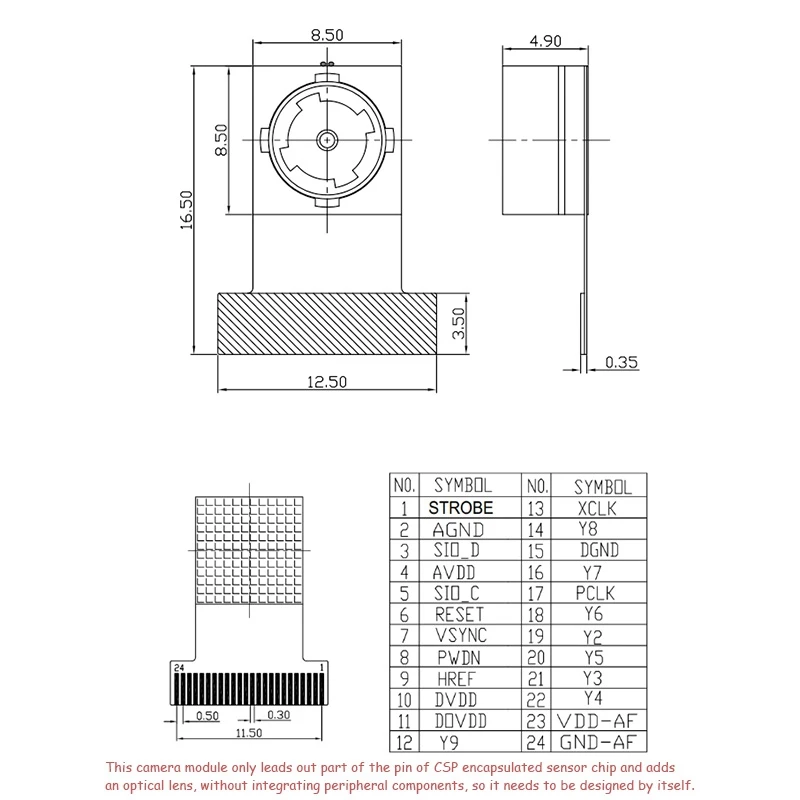 وحدة كاميرا بكسل A37T-500W OV5640-AF كاميرا تكبير تلقائي مع وظيفة التعرف على المسح الضوئي #4