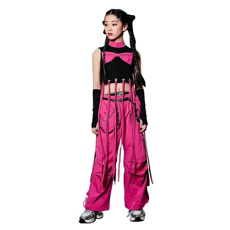 

Костюм для джазовых танцев для девочек, модный детский сценический танцевальный комплект, костюм для показа мод