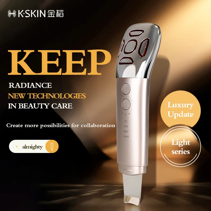 Professional Portable Wireless Charging Ultrasonic Skin Scrubber Electric Sonic Facial Exfoliator Device for Nose Head Cleansing