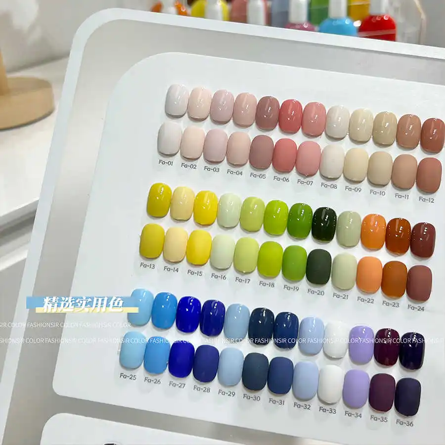 FASHIONSIR 2025 Nieuwe Hot Koop Praktische Effen Kleur 48 Kleuren Nagelgel Set langdurige Nail Art Olie lijm Eén Kleur Eén Fles