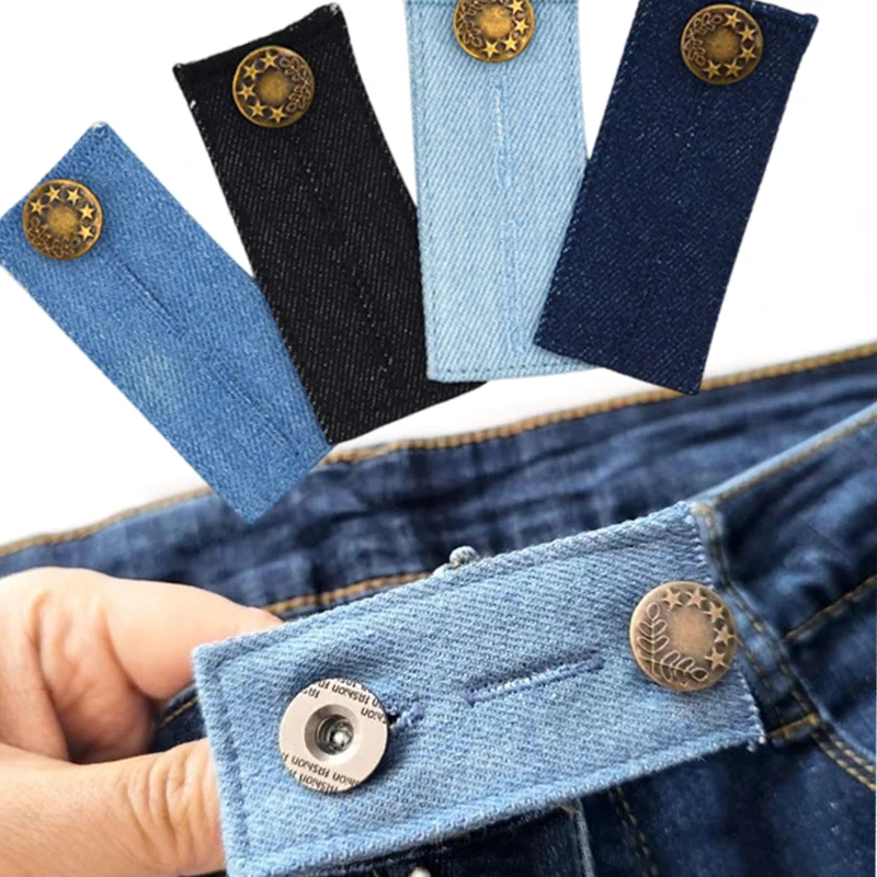 1Pc Jeans Waist Extension Buckle Unisex Waistband Extender Button Pant Elastic Extender Button Waist Belt Extension Buckle New