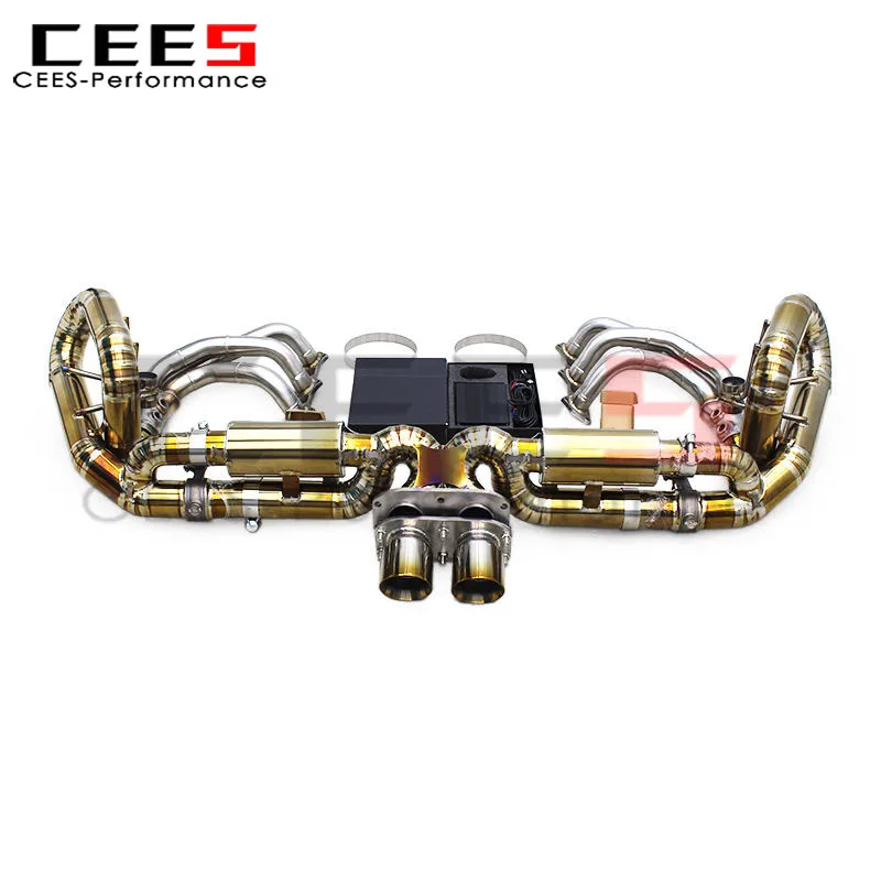 

Трубы выпускного коллектора CEES Catback для Porsche 911 991/991.1 GT3 4.0L 2015-2018, глушитель выхлопной трубы с вакуумным клапаном и клапаном