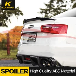 2012-2018 For Audi A6 S6 C7 M4 Style Real Carbon Fiber Trunk Spoiler High Quality Rear Wing Glossy Black Or Matte Black Body Kit