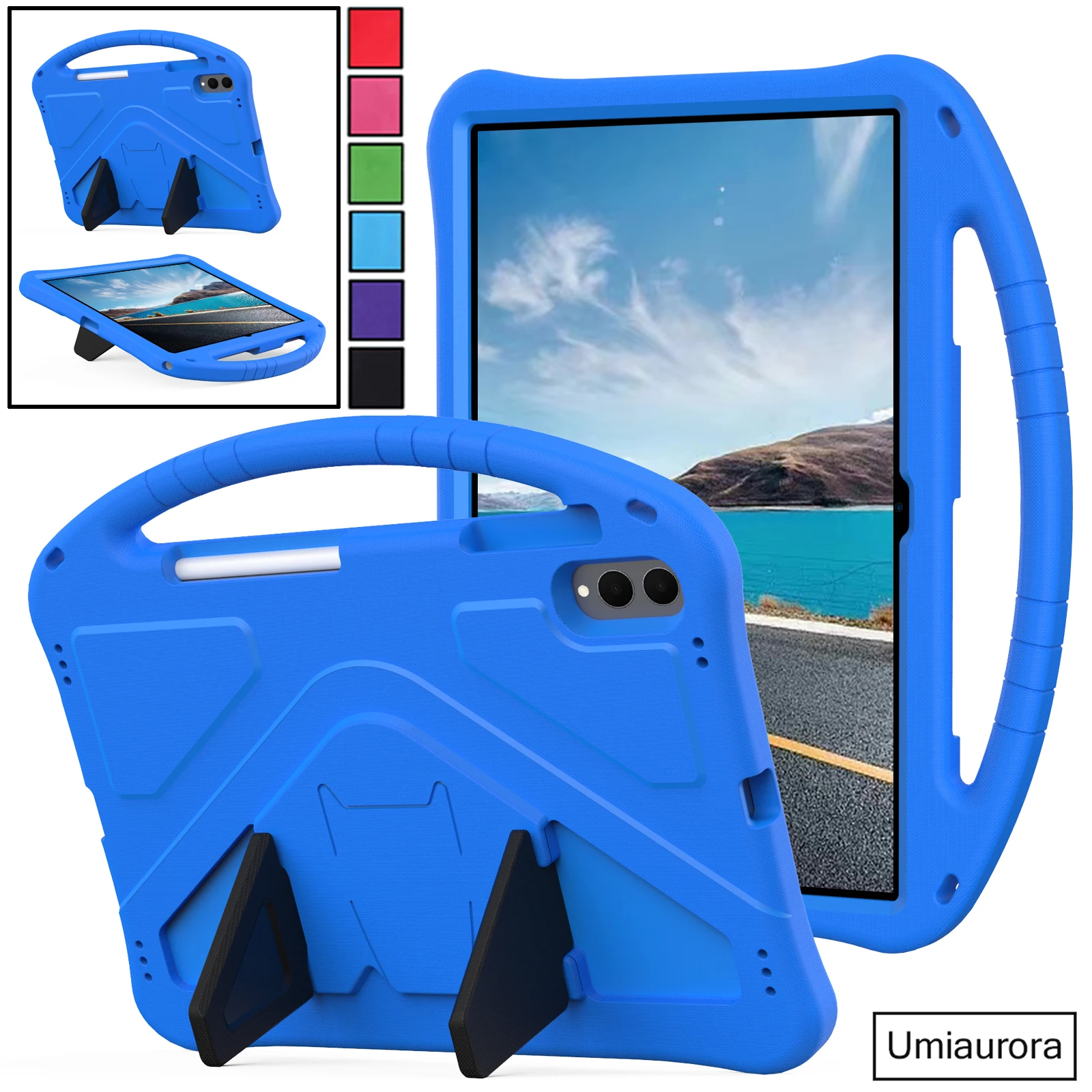 

For Samsung Tab S8 S9 S10 S11 Ultra 14.6 inch SM-X930 X920 X910 X900 Portable Shockproof EVA Tablet Case Handle Stand Funda