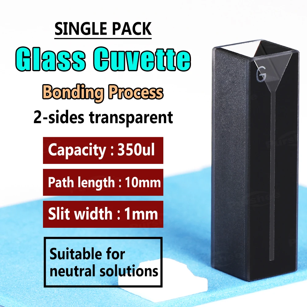 Glas-Schlitz-Mikroküvette 1/2/3/4/5mm Schlitzbreite Beidseitige Lichtdurchlässigkeit Schattierter/Nicht-schattierter Typ Labor-Probenküvette – Detail 4