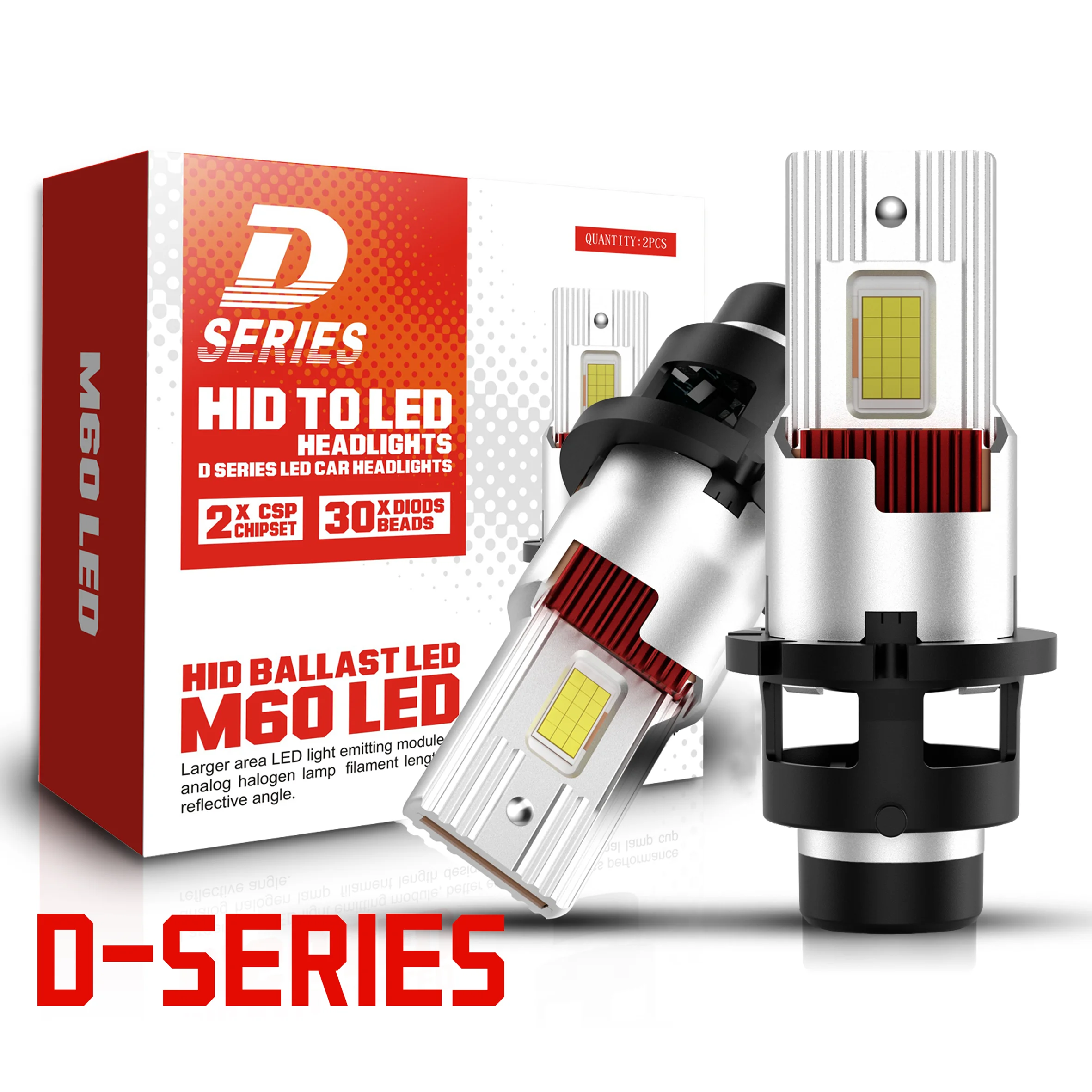 

D2S D4S Led Headlight Xenon Bulbs Canbus No Error 500W D2R D4R Car Auto Lamp 6000K White 12V Light plug and play HID Turbo Bulb