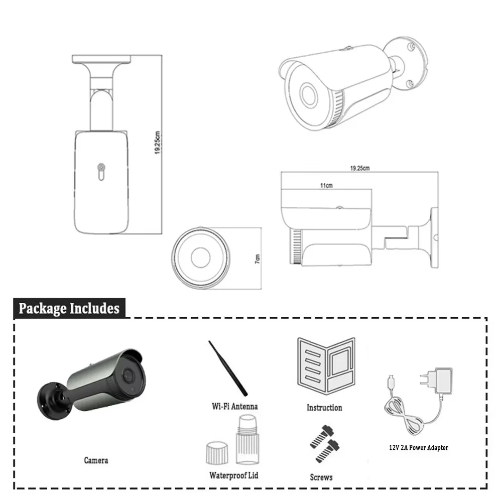 Imagem -06 - Hjt-onvif Bullet Cctv com Visão Nocturna Câmera de Segurança Detecção Humana ir Áudio Humano Exterior H.265 5mp Poe 36 mm