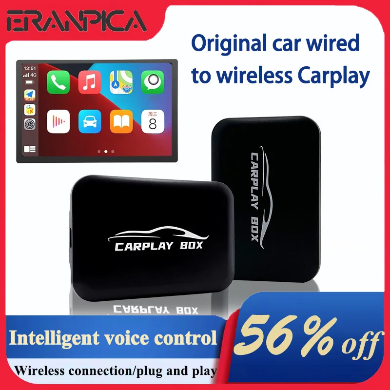 

CarPlay CarAiBOX Android USB Smart AI TV Box Портативный беспроводной Android Авто CarPlay Bluetooth Box с интеллектуальным голосовым управлением