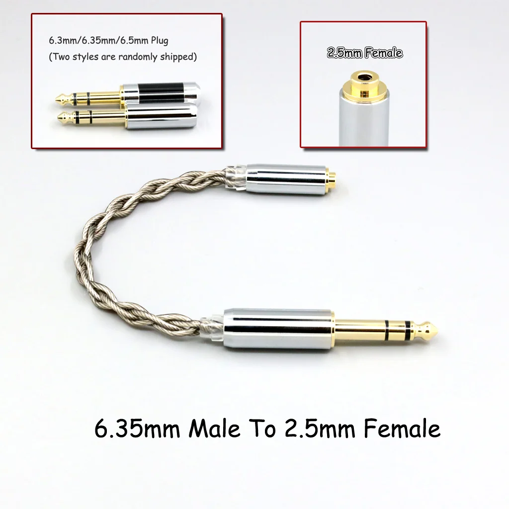 99 % reines Silber + Graphen versilbertes Schild-Kopfhörerkabel für 4,4 mm, 3,5 mm, 2,5 mm XLR 6,35 mm Stecker auf Buchse, Adapter-Konverter – Detail 19