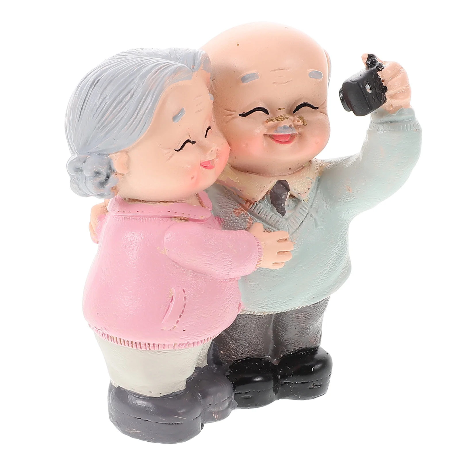 Old Man Granny Ornaments Wedding Anniversary Decoration Grandparents Figure Resin Number Birthday Gift Statue Grandma Figurine