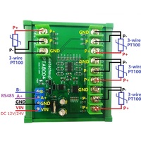 4ch  500 Celsius PT100 Thermocouple RTD emperature Sensor RS485 Temperature Sensor Module Modbus RTU Board Paperless Recorder