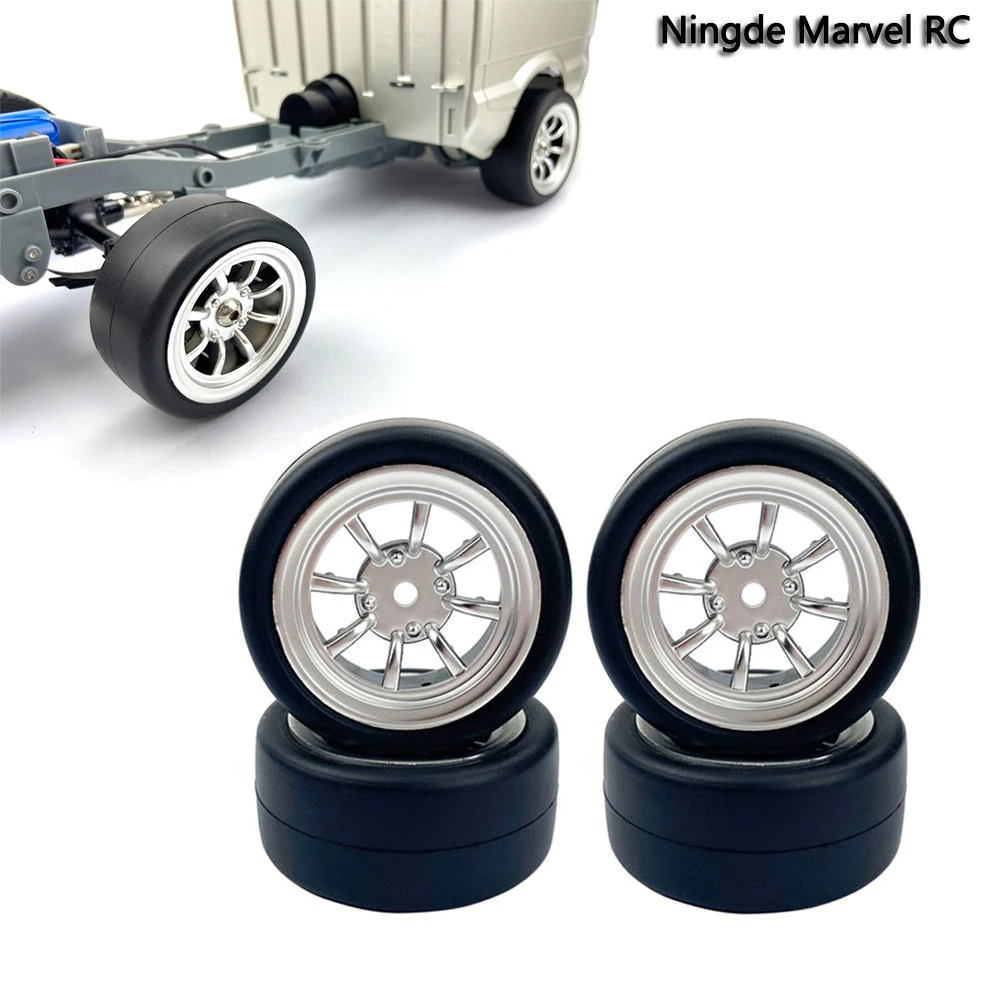 1 Set of Rubber Tires Drift Upgrade Wheels Soft Tires Suitable for WPL D12 D42 Remote Control Car Spare Parts Modifications