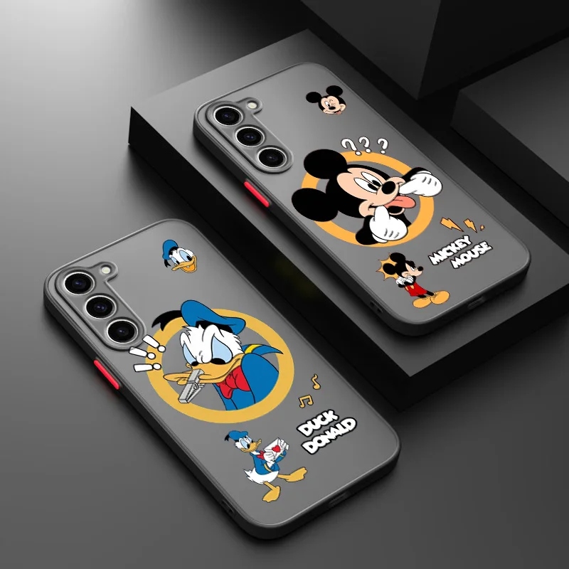 Mickey Mouse Donald Duck Cute Phone Case For Samsung Note 9 10 20 M10 20 22 31 30S 62 32 33 53 52 51 40S 60S Frosted Translucent