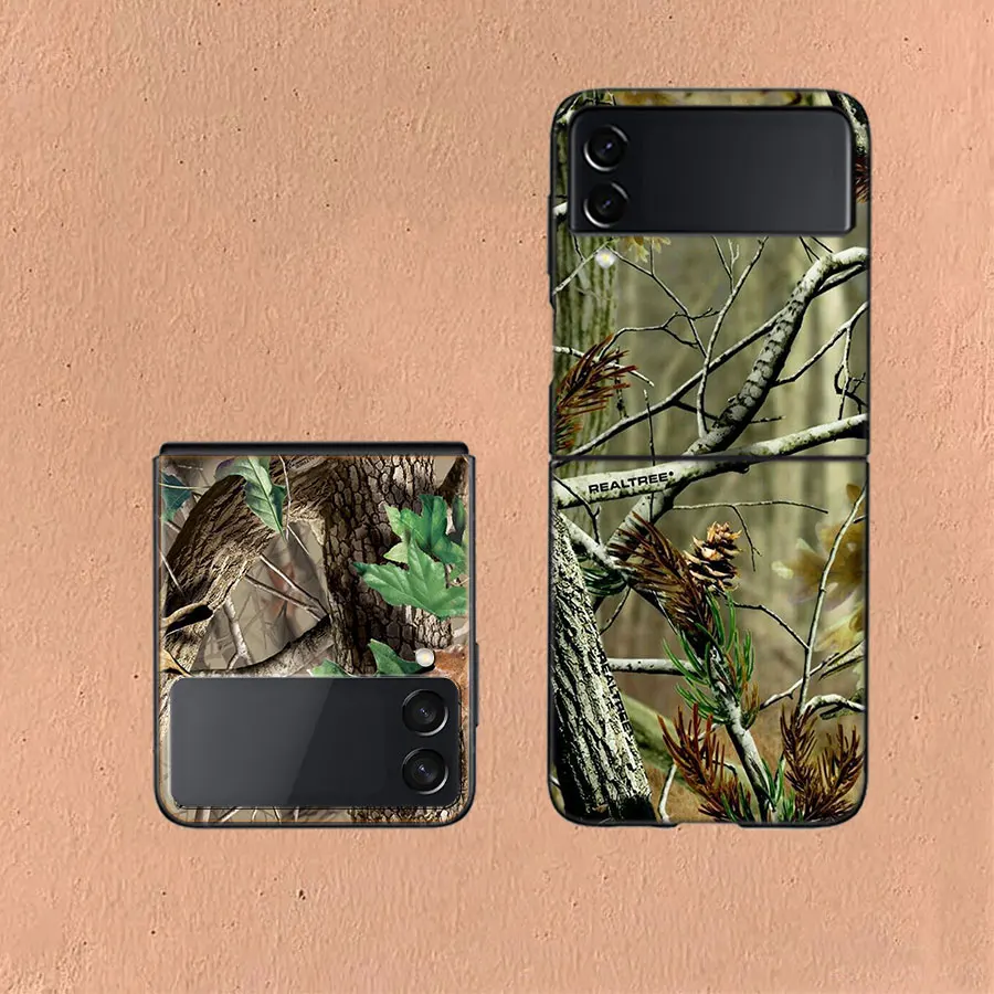 Realtree Real Tree Camo For Samsung Galaxy Z Flip 5 4 3 Case Shockproof Hard Cover For Phone Z Flip 6 5G Z Flip 5 4 5G TPU PC Ha