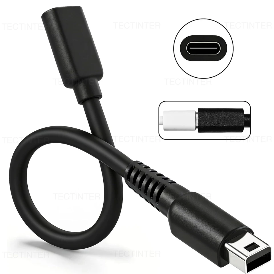 USB Type-C Charging Cable for Nintendo NDSi 2DS 3DS 3DSLL 3DSXL Adapter with LED Convert Power Supply Wire Cord Accessories