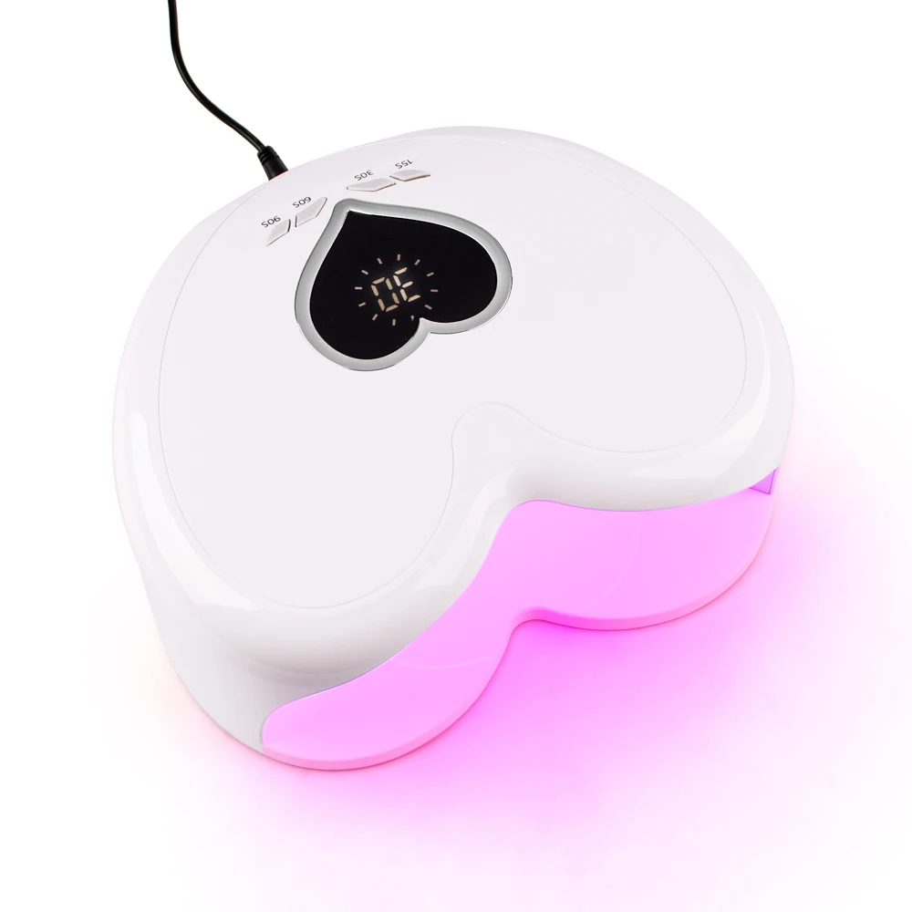 

High Power 96W RED Light LED Nail Lamp Heart Shape Gel UV Lamp Manicure Nail Polish Dryer Machine for Fast Drying All Gel Polish