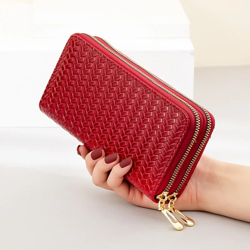 

Women's Wallet Female Purses Weave Coin Purse Card Holder Wallets Female Pu Leather Clutch Money Bag Female Wallet