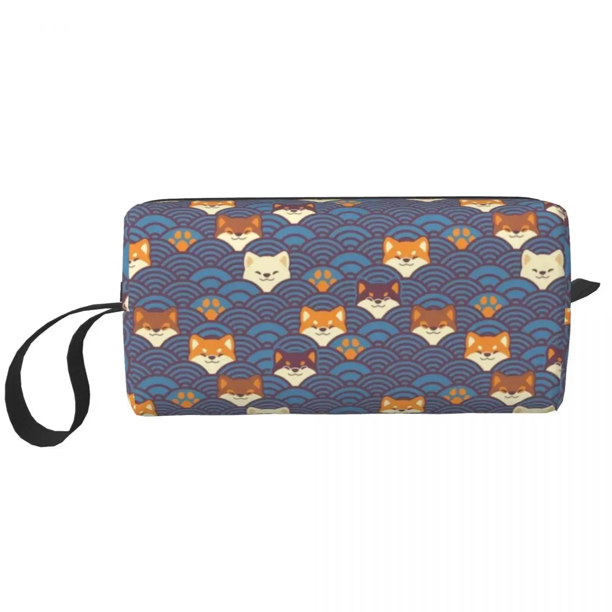 

Japanese Waves And Shibas Akita Inu Dog Cosmetic Bag Women Makeup Bags Travel Water Resistant Toiletry Bag Organizer Storage Bag