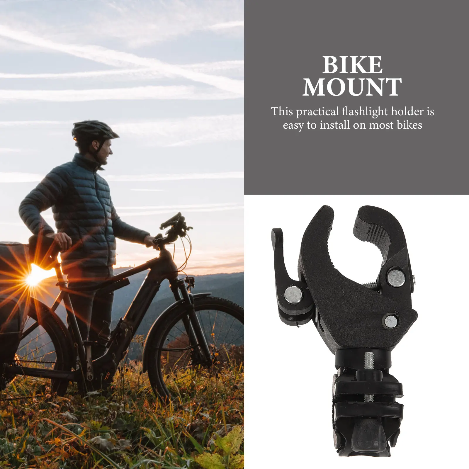 

2pcs Bike Flashlight Holder Sturdy Light Rack Durable Plastic Mount For Bicycle Lamp Night Riding 360 Degree Adjustable