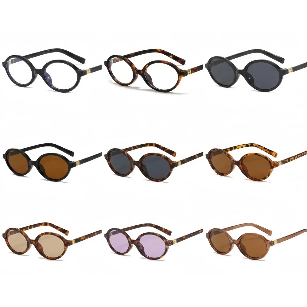 Neue Retro-Sonnenbrille mit ovalem, kleinem Rahmen für Männer und Frauen, trendige Street-Fotografie, modische Sonnenbrille