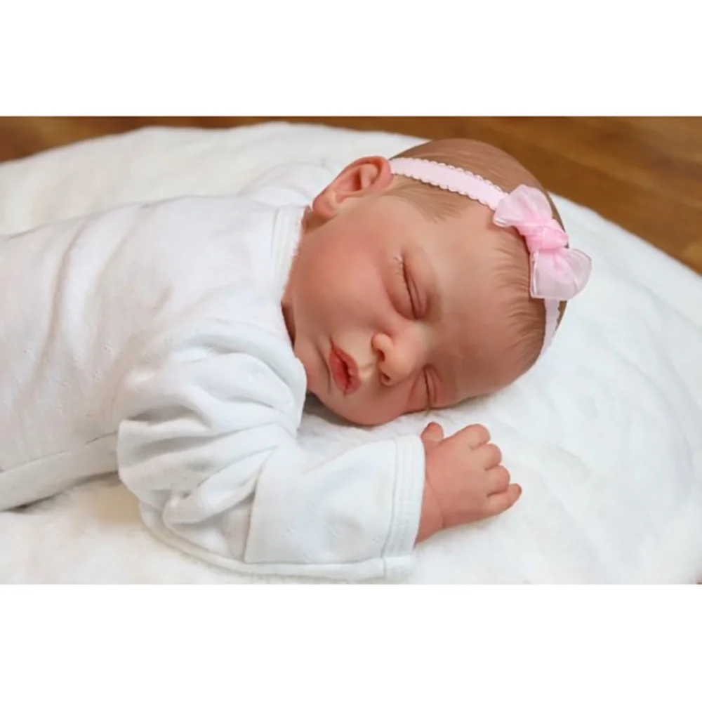 

49cm Already Finished Doll Reborn Romy Soft Cuddly Lifelike Newborn Sleeping Baby 3D Painted Skin Doll Toy for Kids Painted Hair