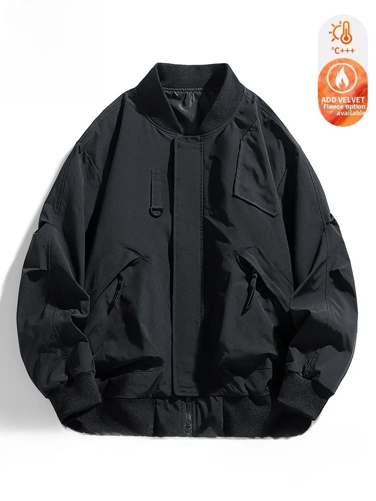 

Pierre Cardin American Sle Pilot Jaet Men's Spring Autumn Casual Baseball Collar Coat Faion Urban Outdoor Polyester Fiber