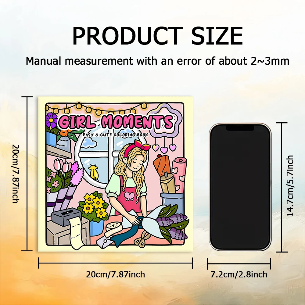 GIRL MOMENTS Bold-easy Patterns Coloring Book for Adults Cute Drawing Book Perfect Gift for Party and Birthday