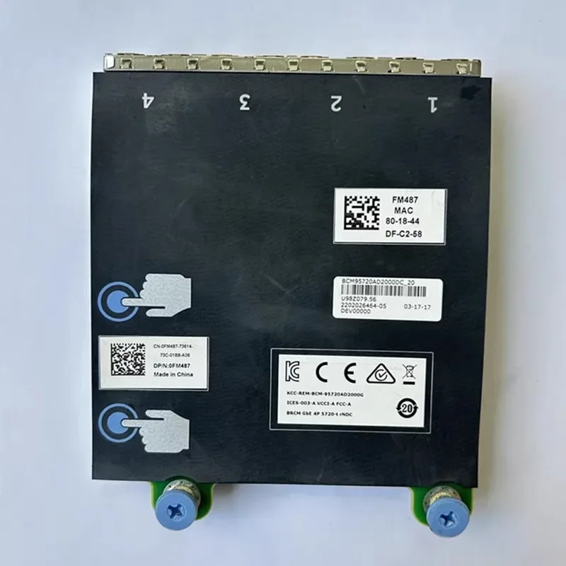 0R1XFC 0FM487 Scheda di interfaccia di rete Quad Gigabit R620 R720 R820 730 server