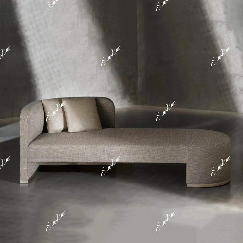 

Italian minimalist fabric chaise longue, small apartment, living room, beauty couch FT