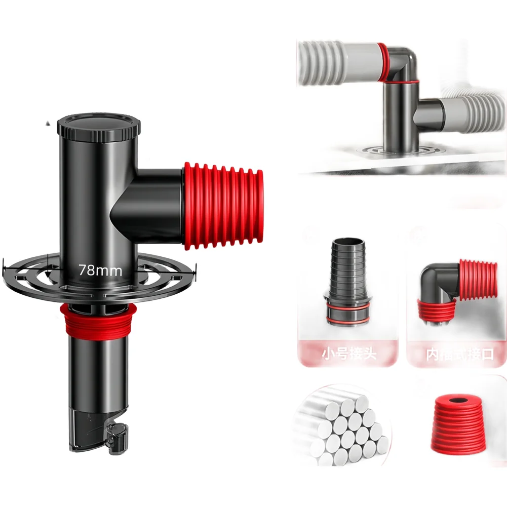 Stainless Steel Drain Hose Connector with 360 Swivel Joint for Washing Machine Drain Line Extension and Alignment