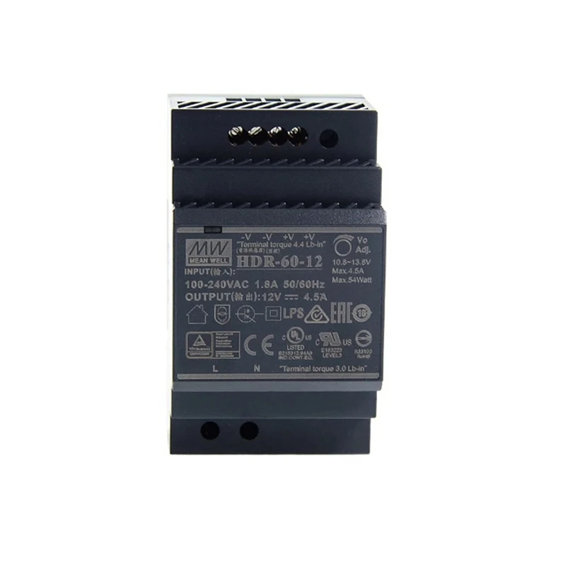 85-264V 12V 4.5A 54W Single Output Industrial DIN Rail Power Supply For Smart Home Automation Module Controller