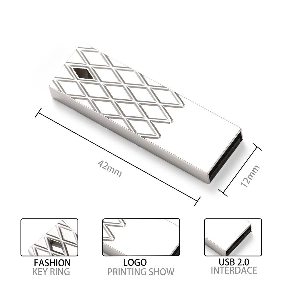 New Model USB Flash Drive 128GB 64GB Metal Pen Drive 32GB 16GB 8GB 4GB Pendrive Memory Stick Waterproof Keychain Pendrive