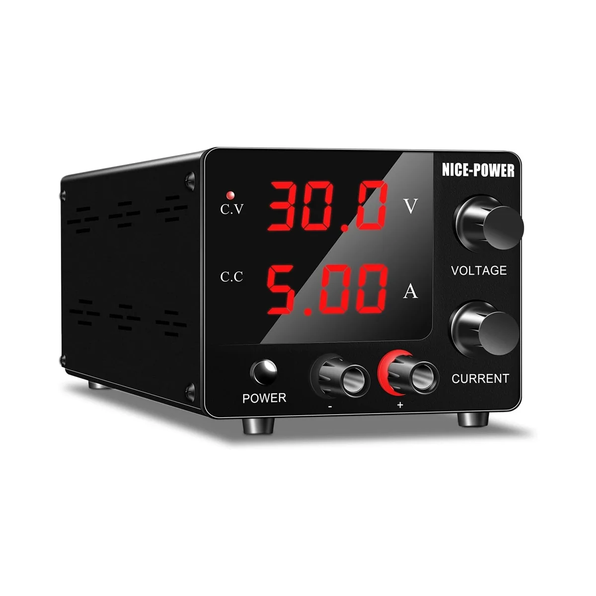 

NICE-POWER DC Power Supply Variable, 30V 5A Adjustable Switching Regulated Power Supply with Encoder, LED Display US Plug