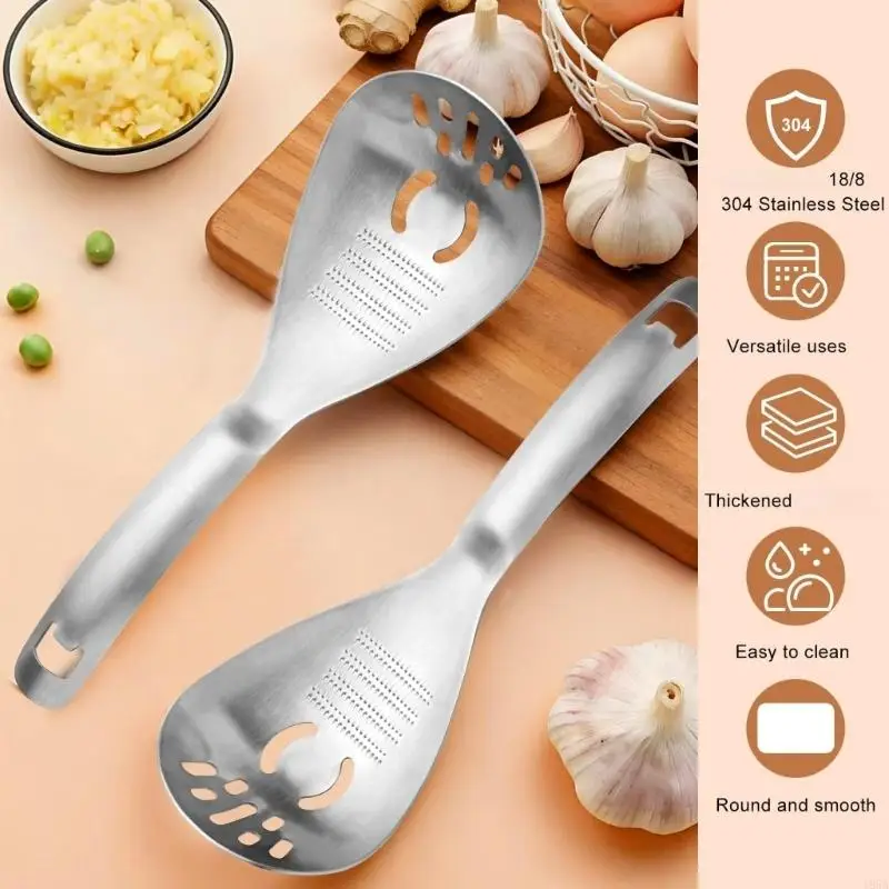 Multifunctional Stainless Steel Practical Kitchen Cooking Spoon Skimmer Strainer Masher and Eggs Separator with Ergonomic Handle