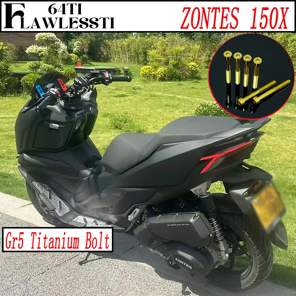 FLAWLESSTI Gr5 Titanium Bolt Lever Brake Fluid Cap Mirror Plug Switch Handle Bar End Front Caliper Fender Bolt For ZONTES 150X