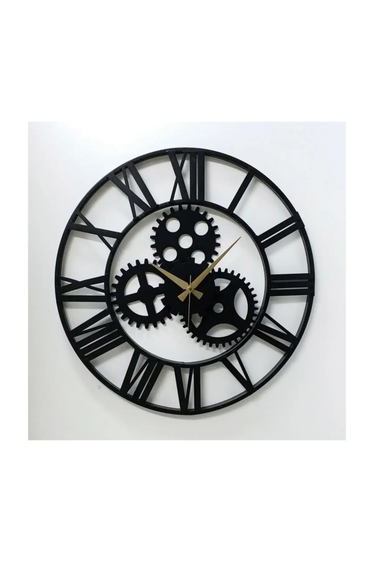 Uras Wrought Iron Wall Clock 5511 B Black Impeller 55cm 3boyutlu Wall Clock Creative Home Decor